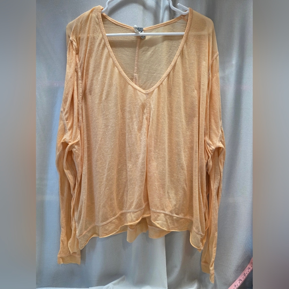 We The Free Peach V-Neck Top